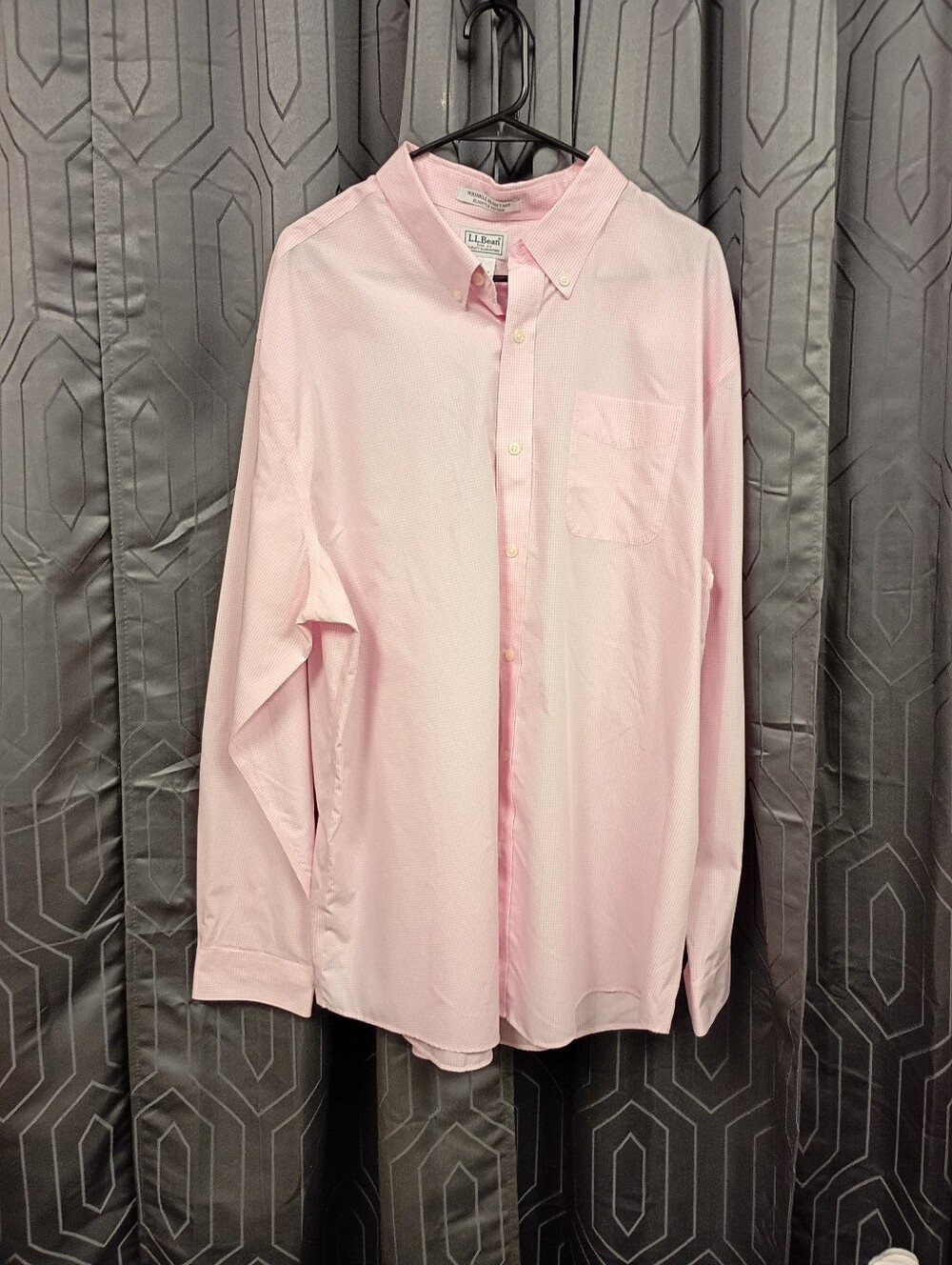 L L Bean Men's Light Pink Long Sleeve Button Down Dress Shirt Size XXL